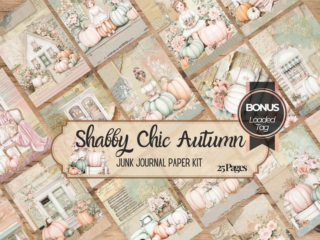 Shabby Chic Autumn Junk Journal Kit Instantly Printable Autumn Papers ...