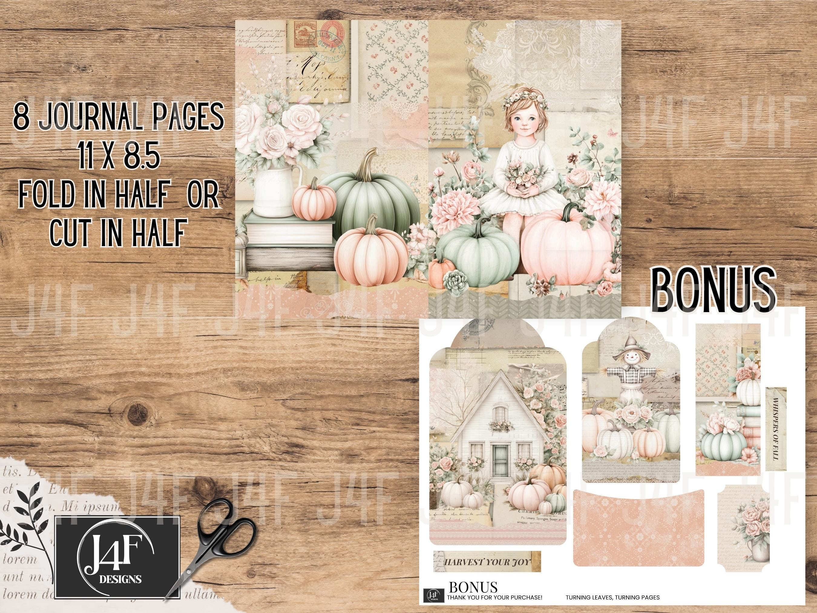 Shabby Chic Autumn Junk Journal Kit Instantly Printable Autumn Papers ...