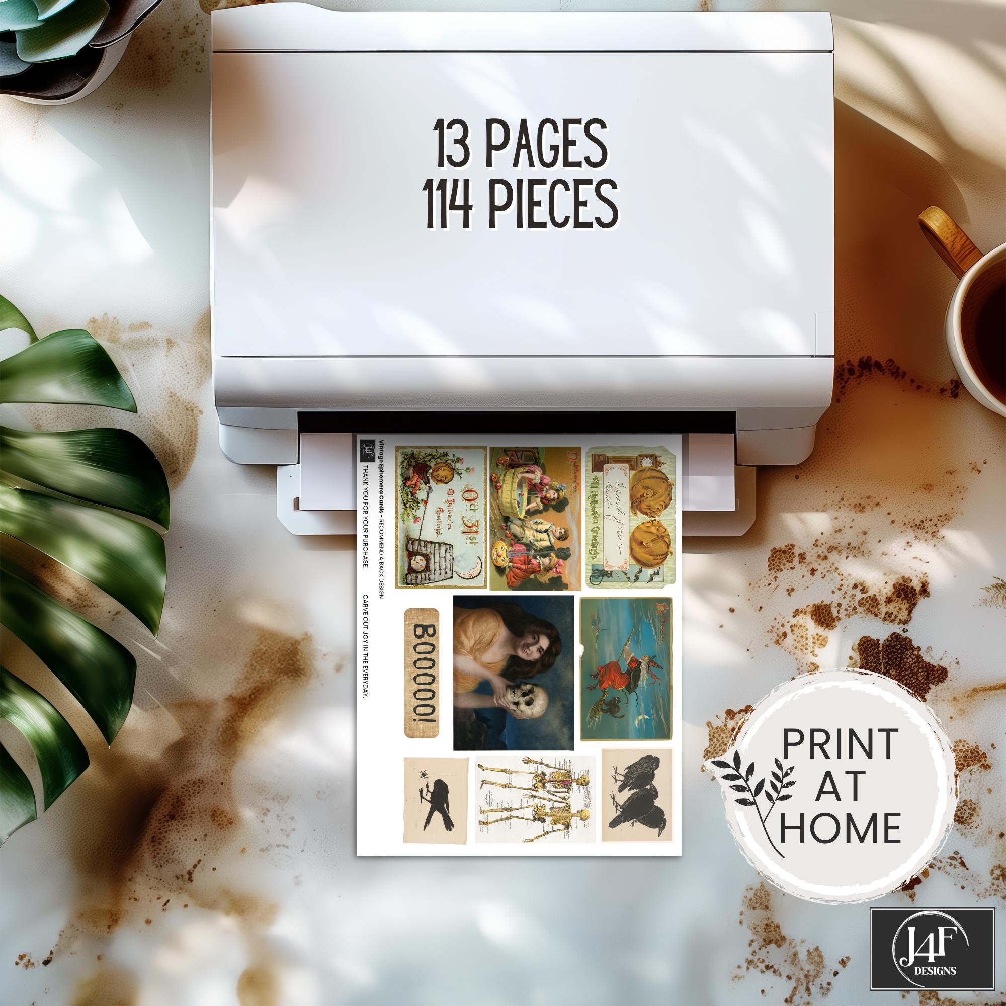 Halloween Junk Journal Folio Kit Vintage Digital Downloaded Ephemera ...