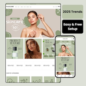 Marlow - 2025 Trend Shopify Theme | Mobile Friendly, High-Speed, No Code Needed | High-Converting Shopify Template for Skincare Stores