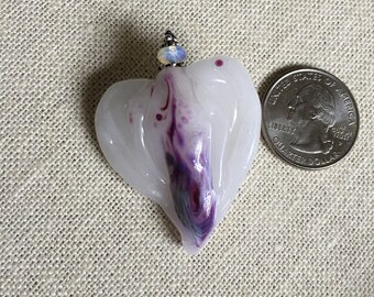 Blown Murano Glass White ‘Angel Heart Vessel’