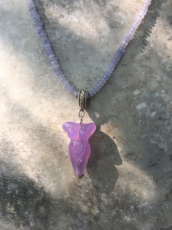 Purple Goddess and Rare Purple Chalcedony Necklace