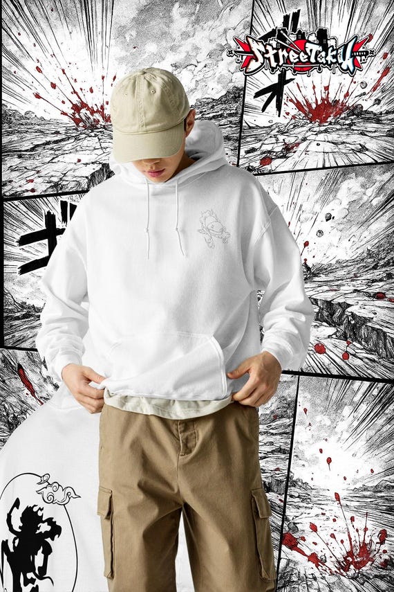 One Piece Gear 5 Luffy Embroidered Hoodie • Anime Streetwear