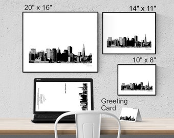 San Francisco Printable Wall Art, San Francisco Skyline Wall Art, San Francisco Skyline Digital Art, San Francisco Architecture Download