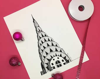 Chrysler Building Printable Wall Art, New York City Wall Art, Chrysler Building Digital Art, New York Architecture Art, Chrysler Gift