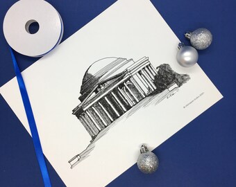 Jefferson Memorial Printable, American Architecture Digital Art, United States Digital Art, Political Wall Art, Washington DC Architecture