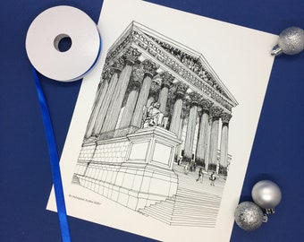 Supreme Court of the United States Digital Print, SCOTUS Printable, Supreme Court Wall Art, American Architecture Print, US Supreme Court