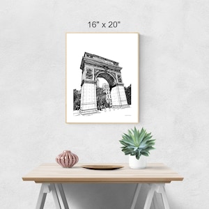 Washington Square Park Printable Wall Art, New York City Wall Decor, Washington Square Park Arch Digital Art, New York Architecture Art