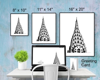 Chrysler Building Printable Wall Art, New York City Wall Art, Chrysler Building Digital Art, New York Architecture Art, Chrysler Gift