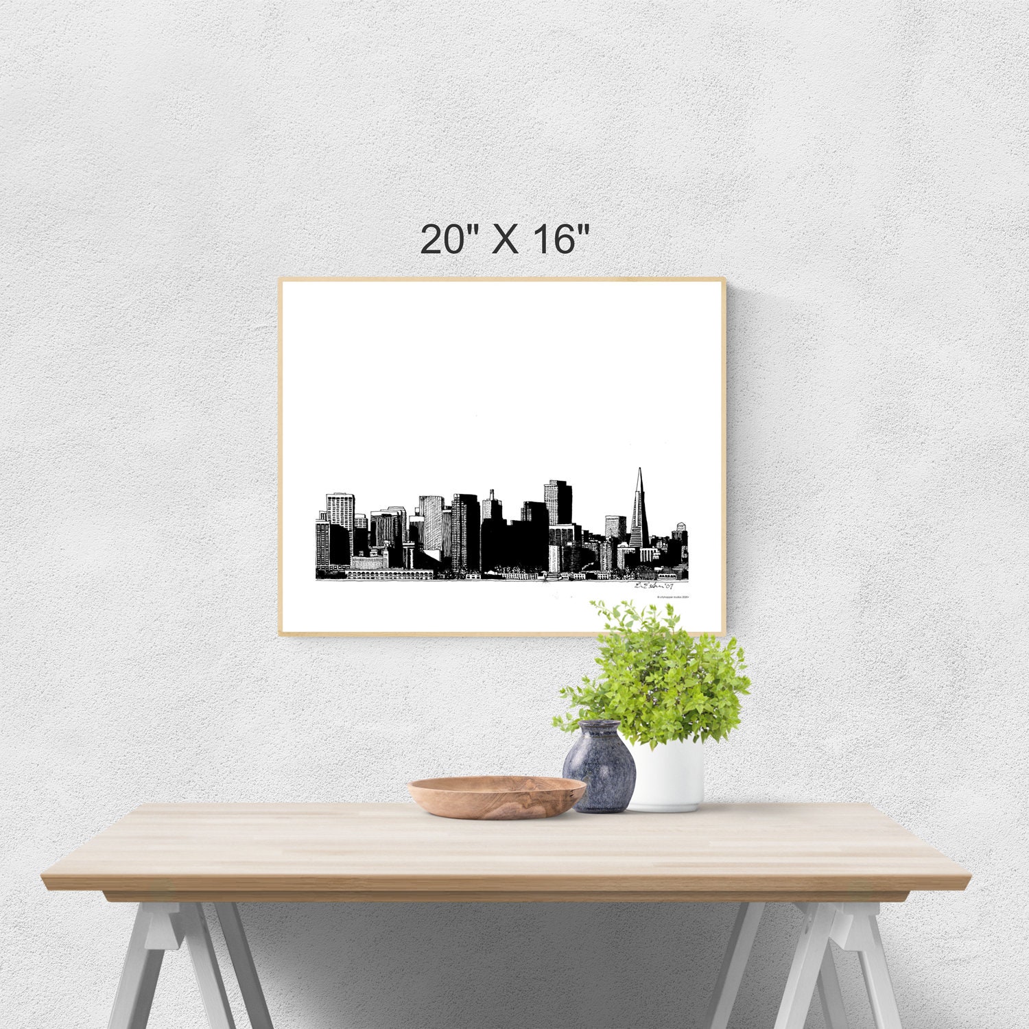 San Francisco Printable Wall Art San Francisco Skyline Wall Etsy