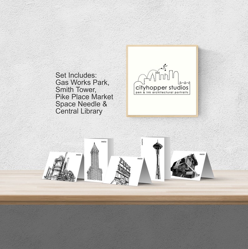 Printable Seattle Greeting Cards Digital Seattle Note Cards Etsy España