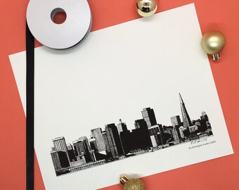 San Francisco Printable Wall Art, San Francisco Skyline Wall Art, San Francisco Skyline Digital Art, San Francisco Architecture Download