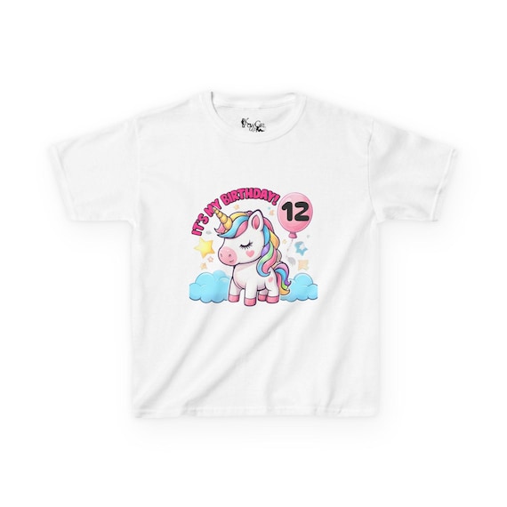 É meu aniversário Unicórnio Camiseta infantil Heavy Cotton