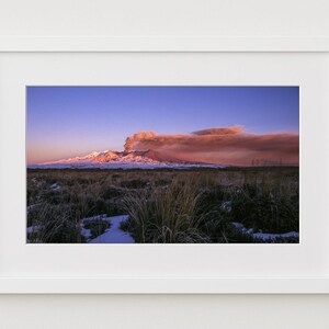 Mount Ruapehu Eruption Print: New Zealand Volcano, Historic Nature Photo