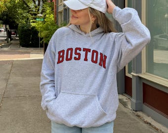 Sudadera con capucha Boston, sudadera Boston, sudadera con capucha Boston City, sudadera Boston, sudadera con capucha retro lavada Boston, regalo de moda Boston, sudadera con capucha unisex Boston