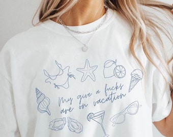 Camiseta "Me importa un carajo están de vacaciones", camiseta divertida de vacaciones, camiseta de verano
