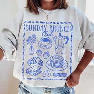 Sunday Brunch Club Sweatshirt, Breakfast Club sweatshirt for friend, Gift for brunch lover, Slow morning brunch sweatshirt
