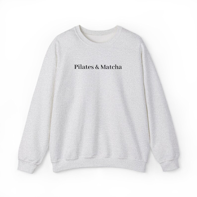 Sudadera con bordado de pilates y matcha, sudadera de pilates para amantes del matcha, sudadera de matcha para amantes del pilates, regalo para amantes del pilates imagen 5