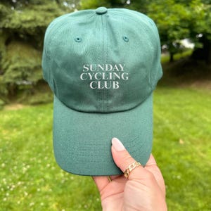 Sunday Cycling Club Hat, Aesthetic Embroidered Cycling Cap, Gift for Cyclist
