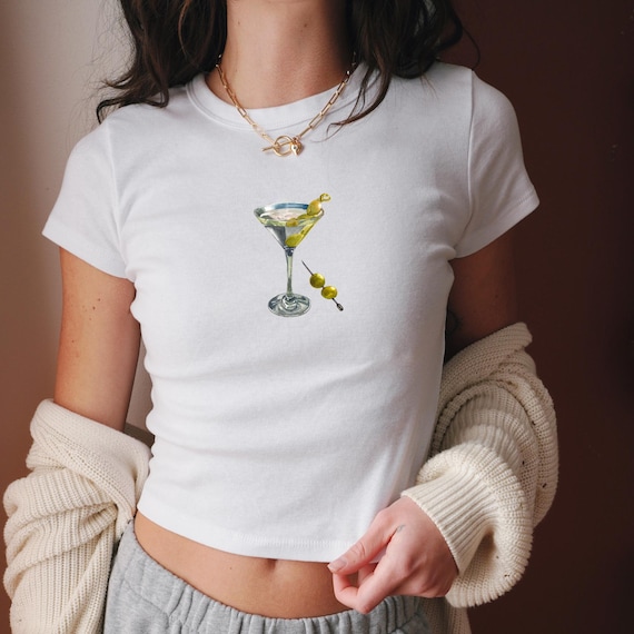 Martini Shirt for women : Martini lover Y2k baby tee