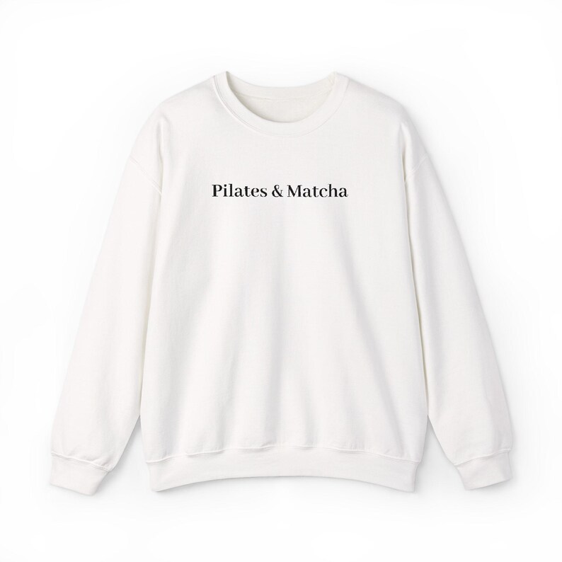 Sudadera con bordado de pilates y matcha, sudadera de pilates para amantes del matcha, sudadera de matcha para amantes del pilates, regalo para amantes del pilates imagen 4