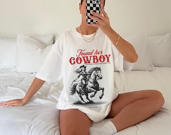 Personalized Found Her Cowboy Bachelorette T-Shirt, Western Theme Shirt, Gift for Bride, Cowboy Lover