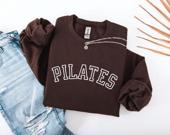 Sudadera de pilates, sudadera de pilates bordada, sudadera de instructor de pilates, sudadera universitaria con bordado