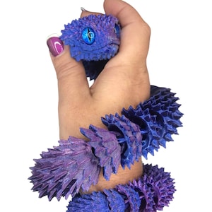 3D Printed Articulated Brush Viper Snake: Flexible Fidget Desk Decor
