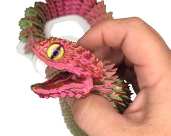 3D Printed Articulated Snake: Flexible Fidget Desk Pet (60cm)