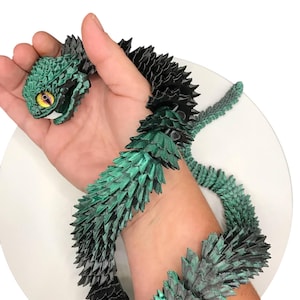 3D Printed Articulated Brush Viper Snake: Flexible Fidget Desk Pet
