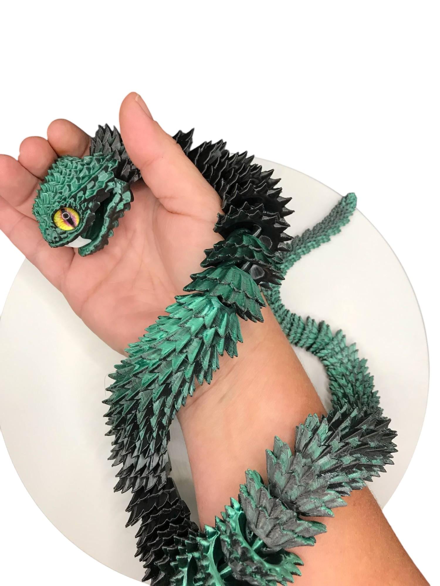 3D Printed Articulated Brush Viper Snake: Flexible Fidget Desk Pet
