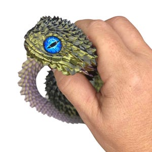 3D Printed Articulated Brush Viper Snake 60cm long: Flexible Fidget Desk Decor