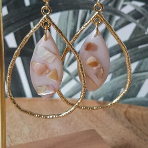Polymer clay earrings MOTHER OF PEARL