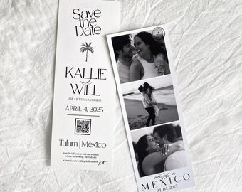 Photo Strip Save the Date Template: Destination Wedding (Digital Download)