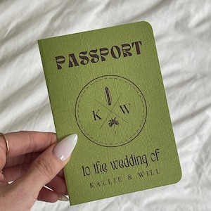 Paspoortsjabloon huwelijksuitnodiging, 100% bewerkbaar, bestemming trouwkaarten, trouwpaspoort, paspoortjasje en binnenpagina's