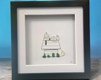 Original and unique , sea glass art, “Snoopy”