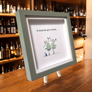 Personalised and unique, sea glass art, “It must be gin o’clock...”
