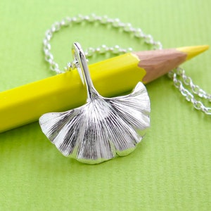 Ginkgo Leaf Jewelry - Pure Silver Real Leaf Pendant, Botanical Jewelry, OOAK