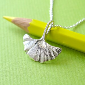 Ginkgo Leaf Jewelry - Pure Silver Real Leaf Pendant, Botanical Jewelry, OOAK