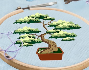E9 BONSAI TREE 4-5/8" Embroidery Iron-on Patch E9 BONSAI TREE 4-5/8" Embroidery Iron-on Patch