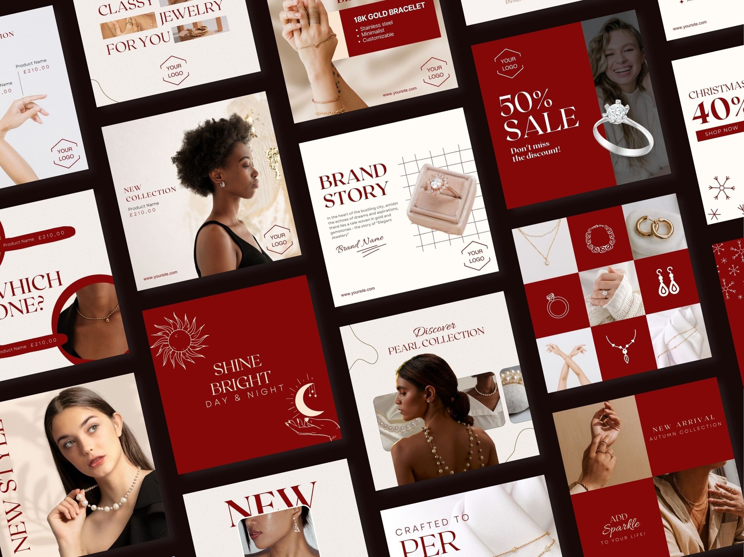 Jewelry Social Media Templates, Editable Instagram Post, Story ...