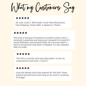 May include: Image featuring customer reviews with a five-star rating system. The text reads "What my Customers Say" in elegant script. Reviews praise the product's quality, fast shipping, and accurate descriptions.