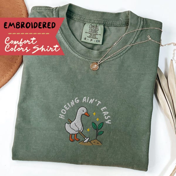 Embroidered Plant Lover Shirt, Comfort Colors Plant Mom T Shirt, Gardening Tshirt, Gift for Gardening Mom, Gift for Her