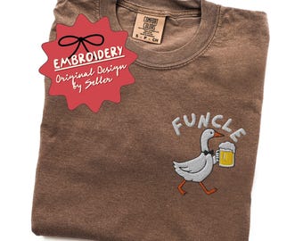 Camiseta divertida bordada para tío, regalos para tíos, camiseta Funcle Comfort Colors - F-1-Custom
