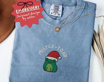 Embroidered Funny Frog Shirt, Cute Frog Lovers TShirt, Gift for Her, Gift for Bestfriend, Nature Lover Tee, Christmas Gift for Frog Lovers