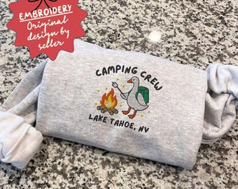 Embroidered Camping Sweatshirt, Group Camping Sweatshirt, Camp Life Shirt, Nature Lover Gift, Camping Crew - A14