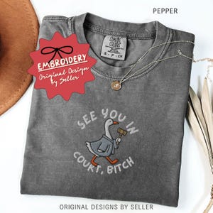 Embroidered Funny Silly Goose Lawyer Comfort Colors Shirt, Gift for Future Lawyers - F-93-Center