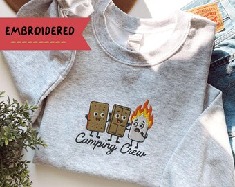 Embroidered Camping Sweatshirt, Group Camping Sweatshirt, Camp Life Shirt, Nature Lover Gift, Camping Crew, Best Friend Matching Sweatshirt