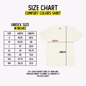 K&ouml;nnte beinhalten: Gr&ouml;&szlig;entabelle f&uuml;r ein Unisex-T-Shirt mit den Ma&szlig;en in Zoll f&uuml;r Breite und L&auml;nge. Die Tabelle umfasst die Gr&ouml;&szlig;en S bis 4XL.