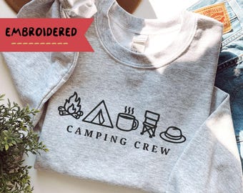 Embroidered Camping Sweatshirt, Group Camping Sweatshirt, Camp Life Shirt, Nature Lover Gift, Camping Crew